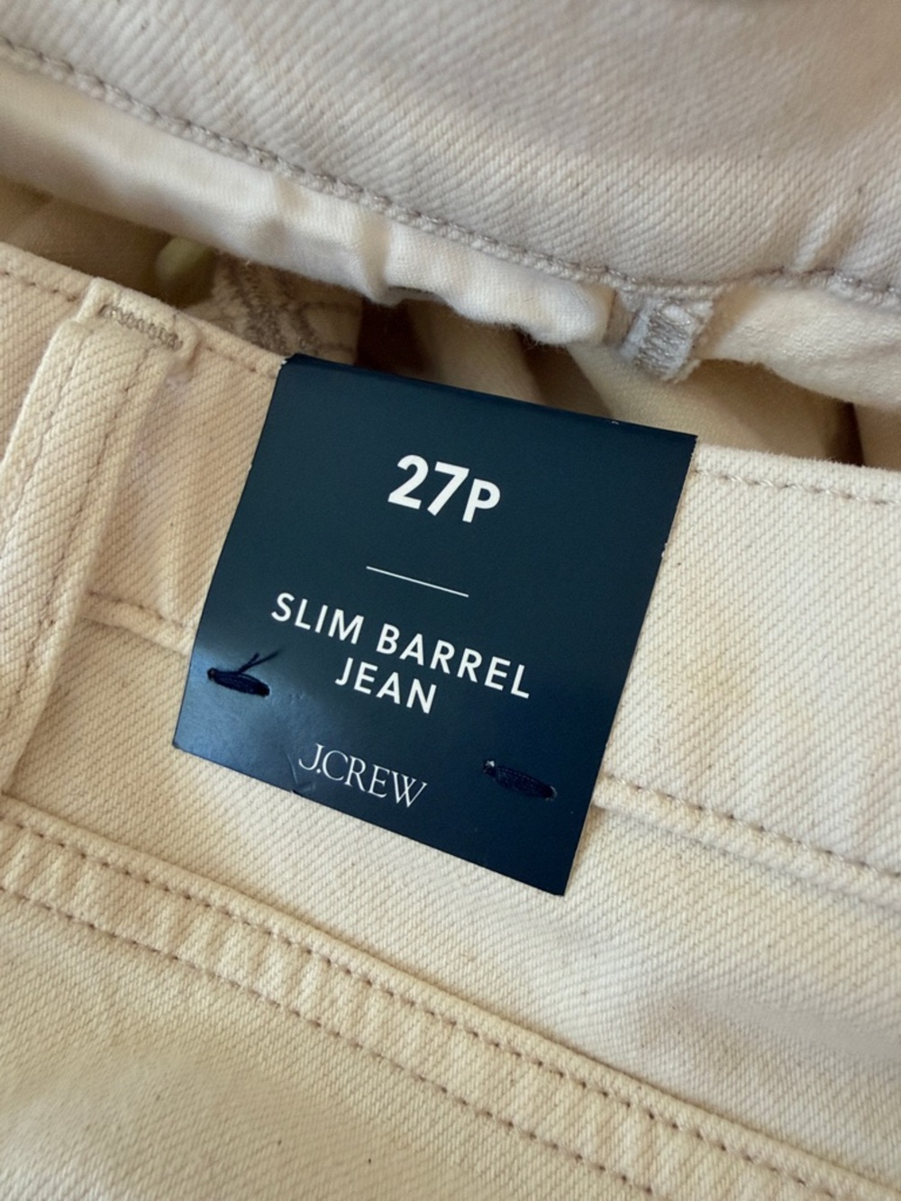 J Crew Factory Slim Petite barrel-leg jean in all-day stretch Ecru New 27 Petite - Picture 7 of 8